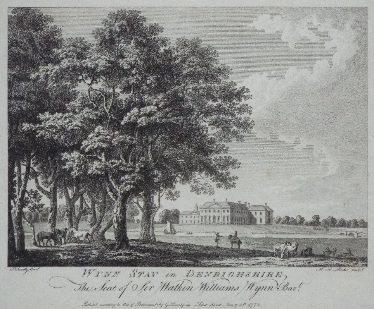 Print - Wynn Stay in Denbighshire, The Seat of Sir Watkin Williams Wynn Bart, - Rooker